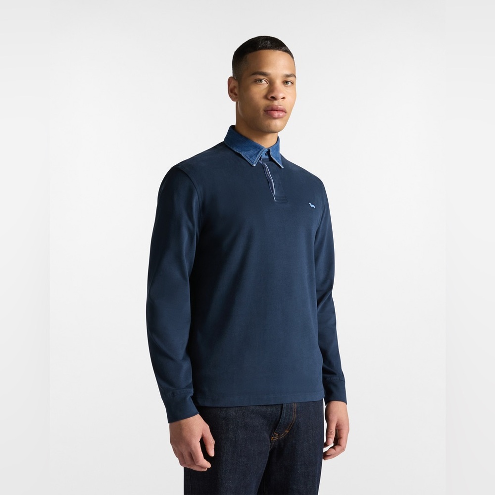 Harmont & Blaine Vietri Long-Sleeved Polo Shirt With Contrasting Collar